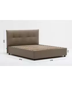 Letto matrimoniale 'easy' tortora con rete e contenitore, 160x190 cm